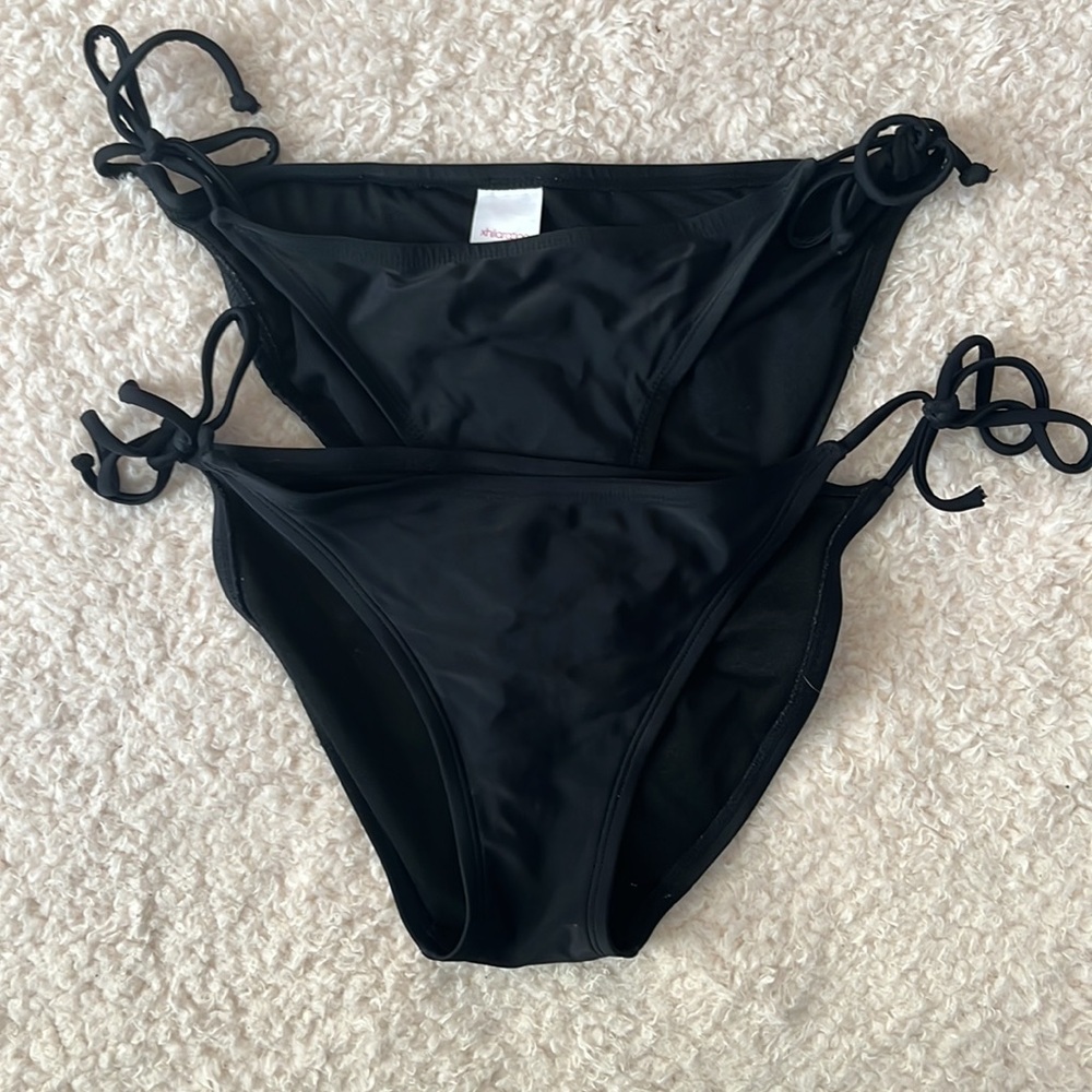 Set of 2 Xhilaration Black string bikini bottom
